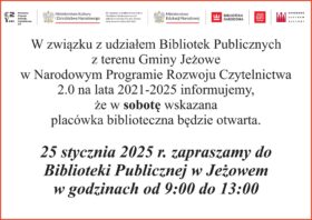 Biblioteka czynna w sobotę
