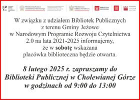 Biblioteka czynna w sobotę