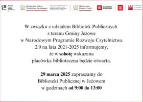 Biblioteka czynna w sobotę