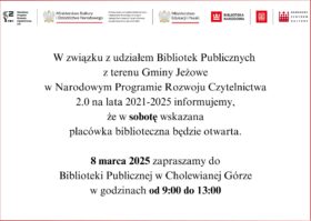 Biblioteka czynna w sobotę