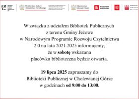 Biblioteka czynna w sobotę